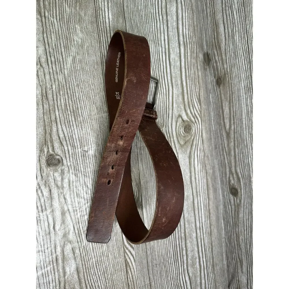 FOSSIL Men’s Brown Leather Belt Size US 34 1 1/2” Width